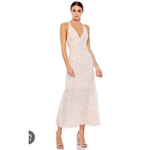 Mac Duggal Cream Mini Dress